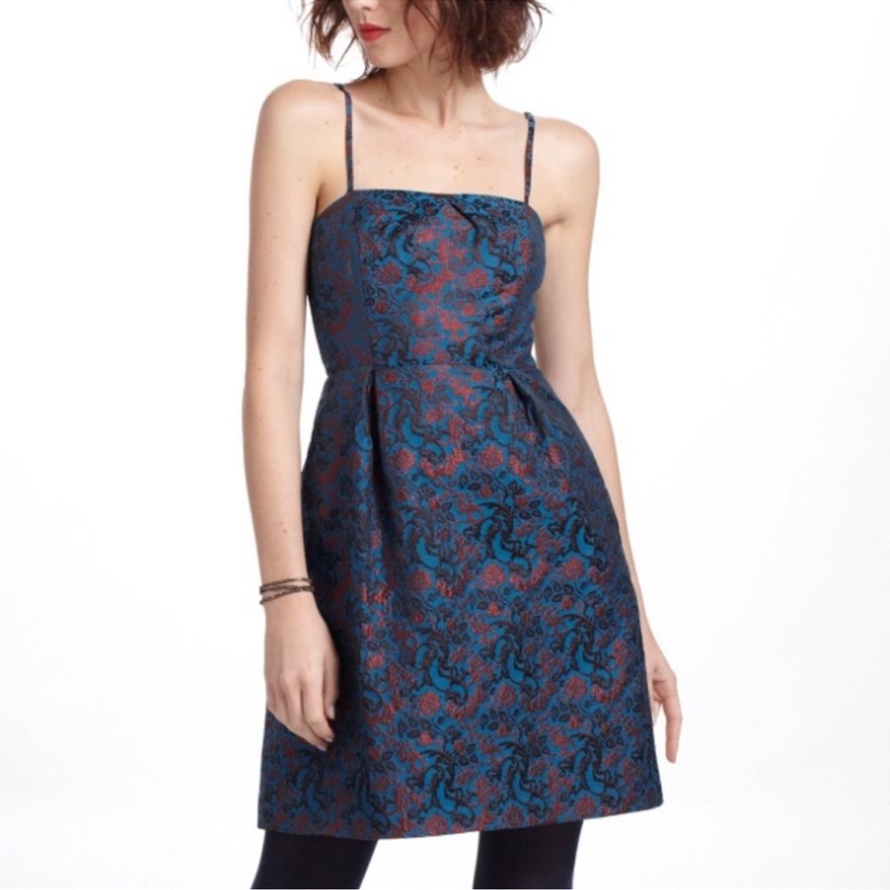 Anthropologie // NWT Paprika Brocade Mini Dress